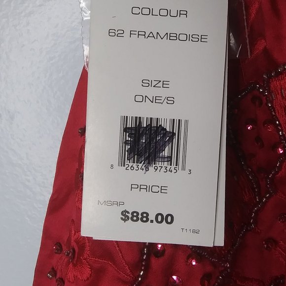 NWT French Connection silk  beaded handbag  gorgeous pink  Barbie core - Picture 4 of 16